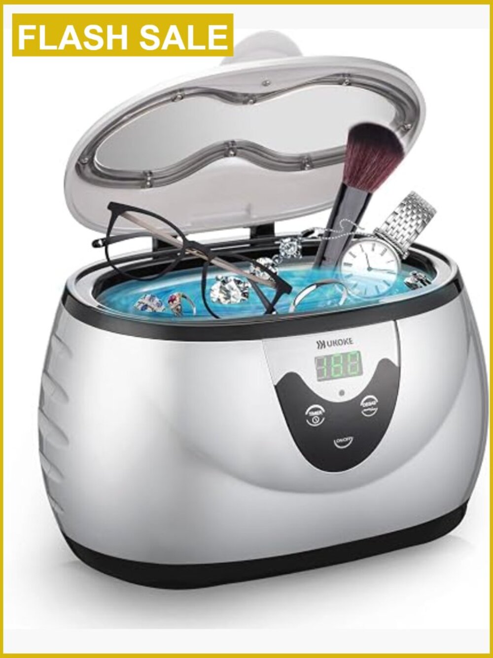 Ultrasonic Cleaner for Jewelry, Eyeglasses, Rings, Watches, 600ml